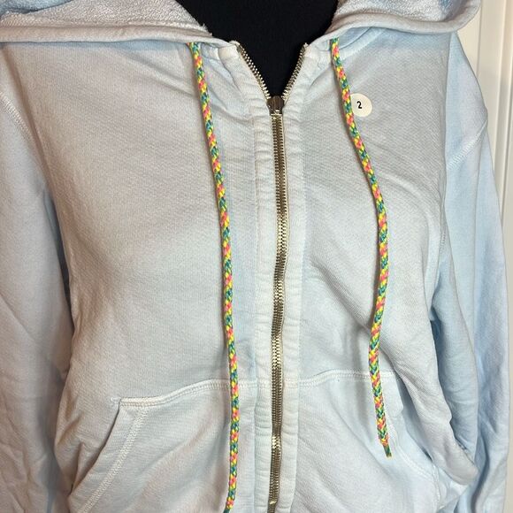 BWNT - SUNDRY ZIP COTTON HOODIE SKY BLUE - 2 - Picture 3 of 7